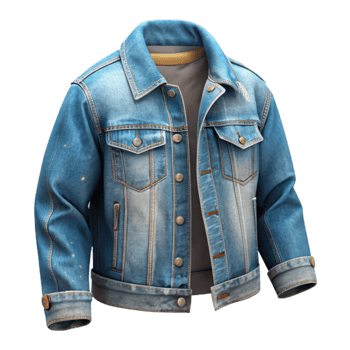 serene minimalist Distressed Denim Jacket Transparent Background high resolution png