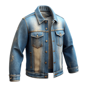 serene rustic Distressed Denim Jacket Transparent Background high resolution png