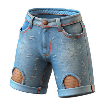 dramatic classic Distressed Denim Shorts Transparent Background exclusive png