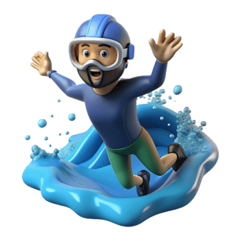 serene artistic Diver Entering Water Cutout Splashing Surface Isolated png