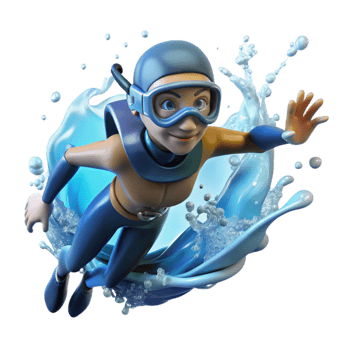 dramatic classic Diver Entering Water Splashing Transparent Background premium png