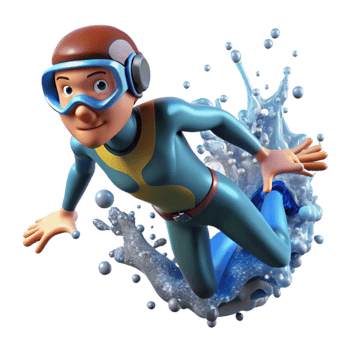 stunning artistic Diver Entering Water Splashing Transparent Background detailed png