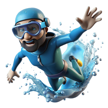 vibrant classic Diver Entering Water Splashing Transparent Background png
