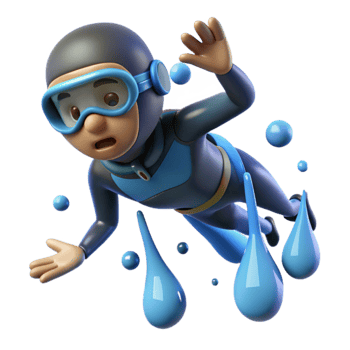 magnificent contemporary Diver Exiting Water Dripping Wet Cutout premium png