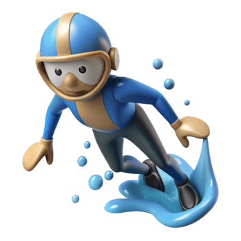 Diver Exiting Water Dripping Wet Cutout png