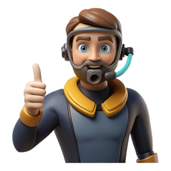 beautiful abstract Diver Hand Signal Thumbs Up Transparent Background genuine png