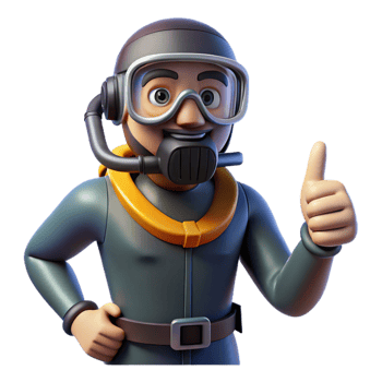 stunning artistic Diver Hand Signal Thumbs Up Transparent Background authentic png