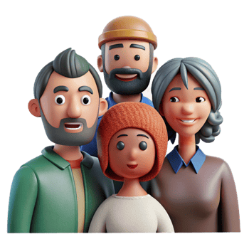 beautiful traditional Diverse Group of People Transparent Background Cutout high resolution png