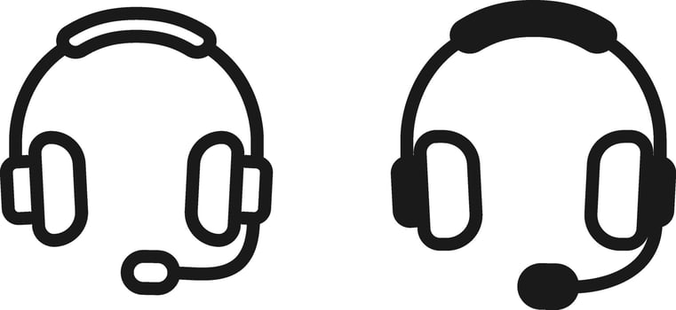 Headphone Help Desk contact icon vector