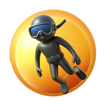 dramatic abstract Diver Silhouette Against Sun Cutout Bright Background exclusive png