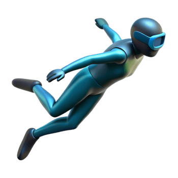 elegant modern Diver Silhouette Ascending Transparent Background Isolated high quality png