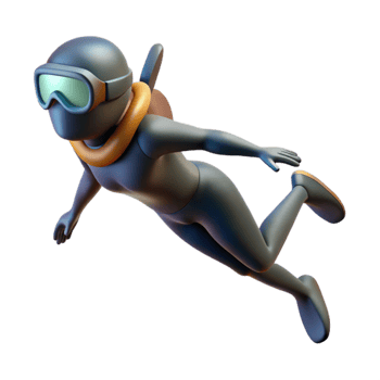 impressive abstract Diver Silhouette Descending Into Darkness Cutout professional png