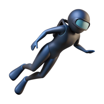 impressive abstract Diver Silhouette Descending Into Darkness Cutout png