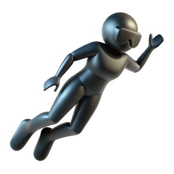 extraordinary creative Diver Silhouette Descending Into Darkness Cutout premium png