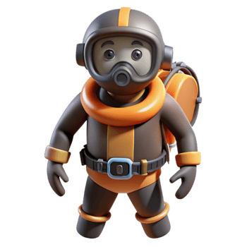 wonderful artistic Diver with Buoyancy Compensator Cutout Isolated original png