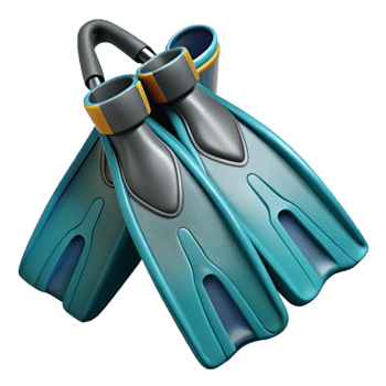 dramatic modern Diving Fins Adjustable Straps Secure Fit Cutout original png