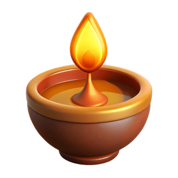 magnificent minimalist Diwali Diya with Warm Glow Cutout Element high resolution png