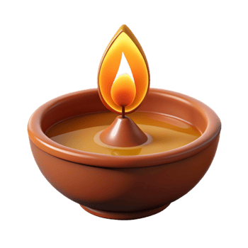 wonderful vintage Diwali Diya with Warm Glow Cutout Element original png
