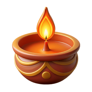 wonderful traditional Diwali Diya with Warm Glow Cutout Element genuine png