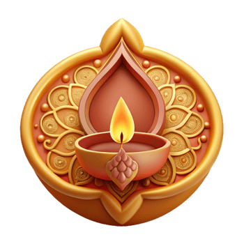 elegant creative Diwali Greetings Card Ornate Design Cutout Element original png