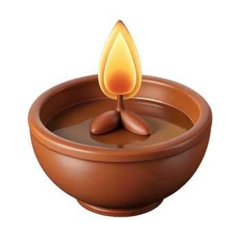 vibrant rustic Diya Clay Lamp Lit Diwali Celebration Isolated high resolution png