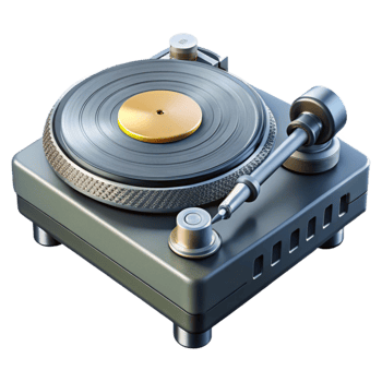 dramatic classic Dj Turntable Tonearm Close Up Transparent Background Isolated high quality png
