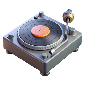 stunning minimalist Dj Turntable Tonearm Close Up Transparent Background Isolated authentic png