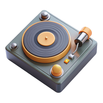 stunning creative Dj Turntable Top View Black and Silver Cutout genuine png