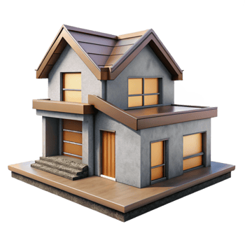 vibrant creative D Model of a Modern House Isolated detailed png