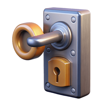 stunning traditional Door Handle with Lock Mechanism Transparent Background png