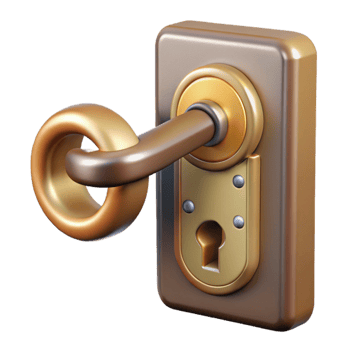 serene contemporary Door Handle with Lock Mechanism Transparent Background premium png