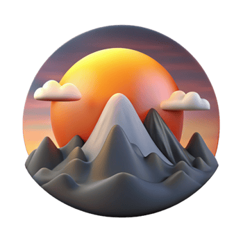 extraordinary artistic Dramatic Sunset Over Mountain Landscape Cutout genuine png