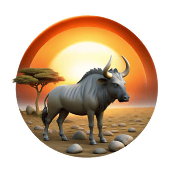 elegant abstract Dramatic Sunset Wildebeest Migration Cutout high quality png