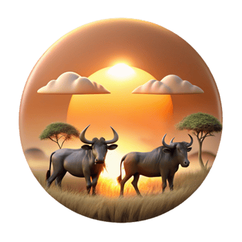 magnificent abstract Dramatic Sunset Wildebeest Migration Cutout png