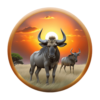 magnificent vintage Dramatic Sunset Wildebeest Migration Cutout premium png