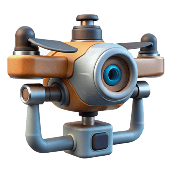 dramatic creative Drone Camera Gimbal Close Up Cutout Element detailed png