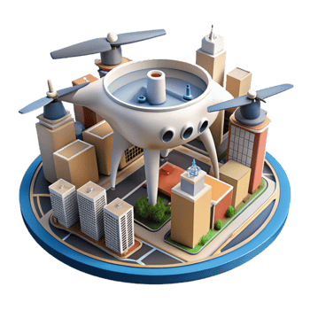 impressive abstract Drone Capturing Cityscape Footage Cutout exclusive png