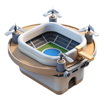 magnificent creative Drone Capturing Footage of Stadium Cutout authentic png
