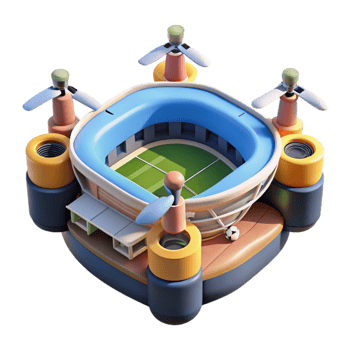 magnificent modern Drone Capturing Footage of Stadium Cutout professional png