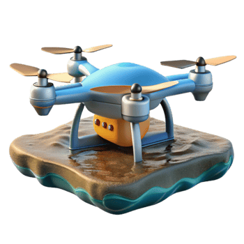 stunning traditional Drone Flying Over Water Isolated Element authentic png