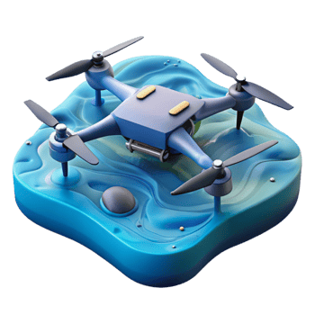 stunning modern Drone Hovering Over Water Surface Cutout exclusive png