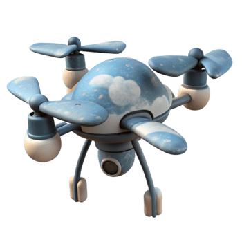 wonderful minimalist Drone in Cloudy Sky Isolated original png