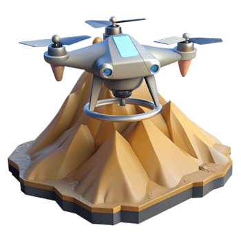 vibrant creative Drone in Flight Over Green Fields Cutout authentic png