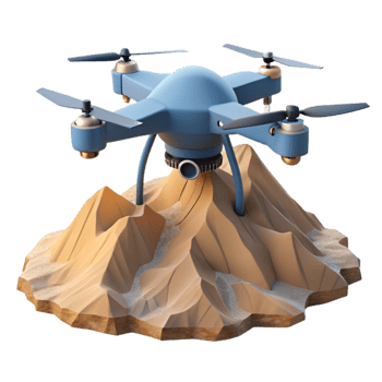 vibrant classic Drone in Flight Over Green Fields Cutout detailed png