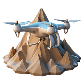 impressive modern Drone in Flight Over Green Fields Cutout original png