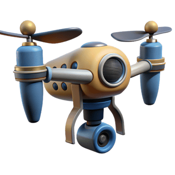 elegant vintage Drone in Flight Over Green Fields Cutout png