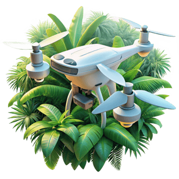 elegant artistic Drone in Flight Over Green Fields Cutout professional png