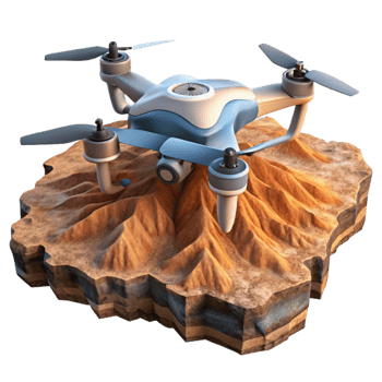 dramatic modern Drone in Flight Over Green Fields Cutout exclusive png