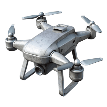 impressive modern Drone in Grey Scale Transparent Background high resolution png