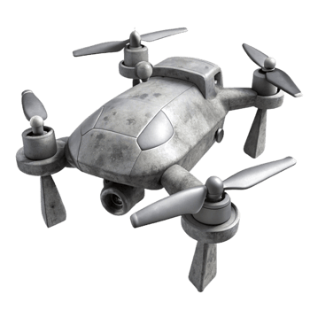 elegant modern Drone in Grey Scale Transparent Background detailed png